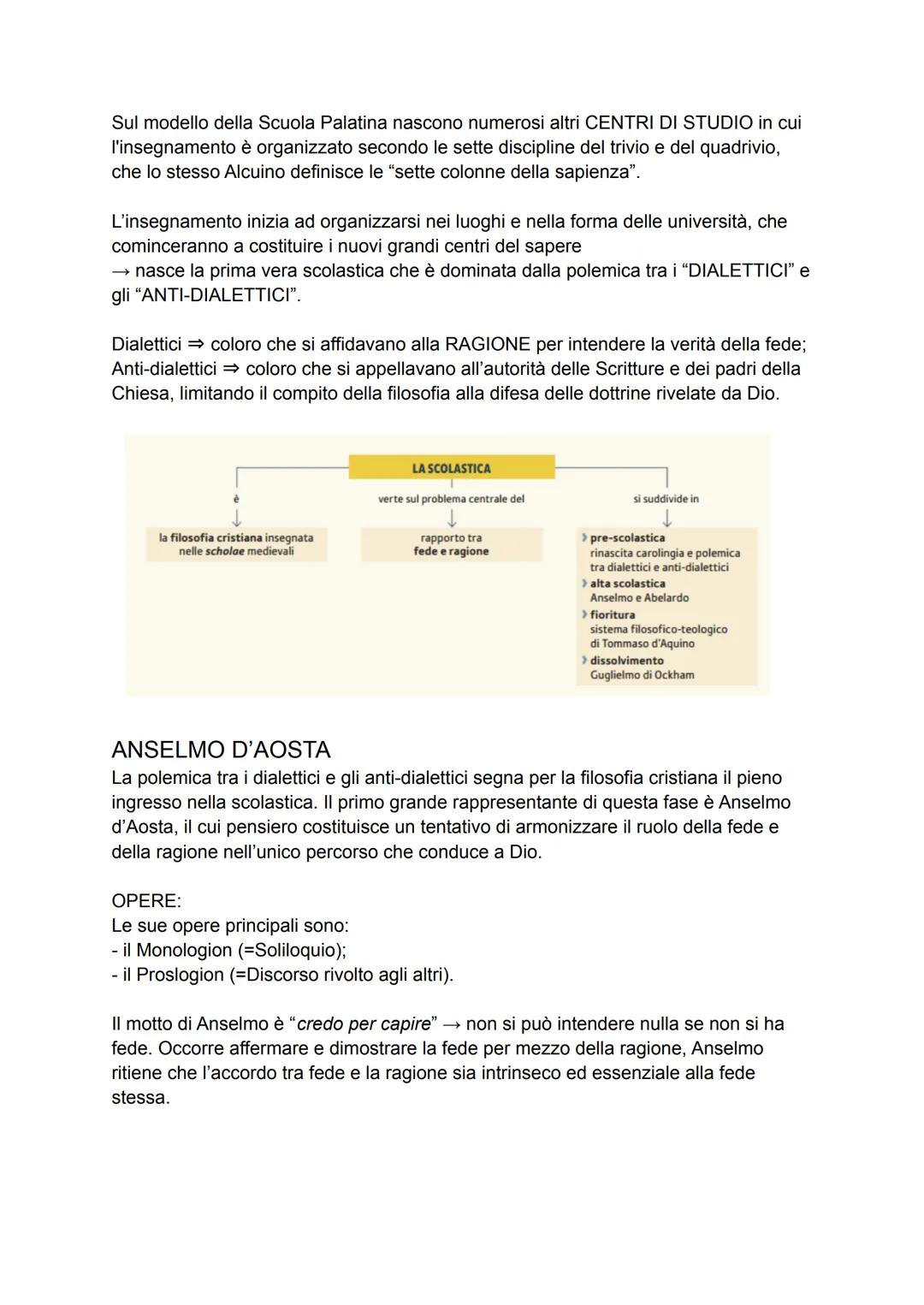 # LA SCOLASTICA

La parola scolastica designa la filosofia cristiana medievale che veniva insegnata
nelle SCUOLE del tempo. Il nome scholast