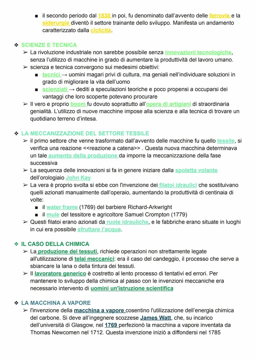 
<p>La prima rivoluzione industriale fu il risultato di un insieme di innovazioni economiche e sociali, che a partire dal modo di produrre, 