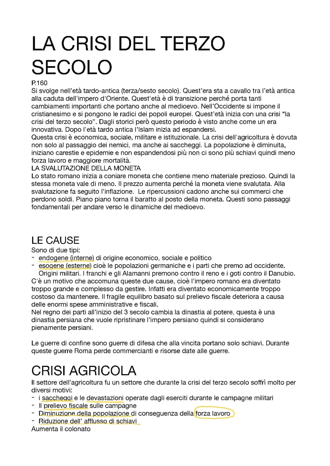crisi del terzo secolo e successivi