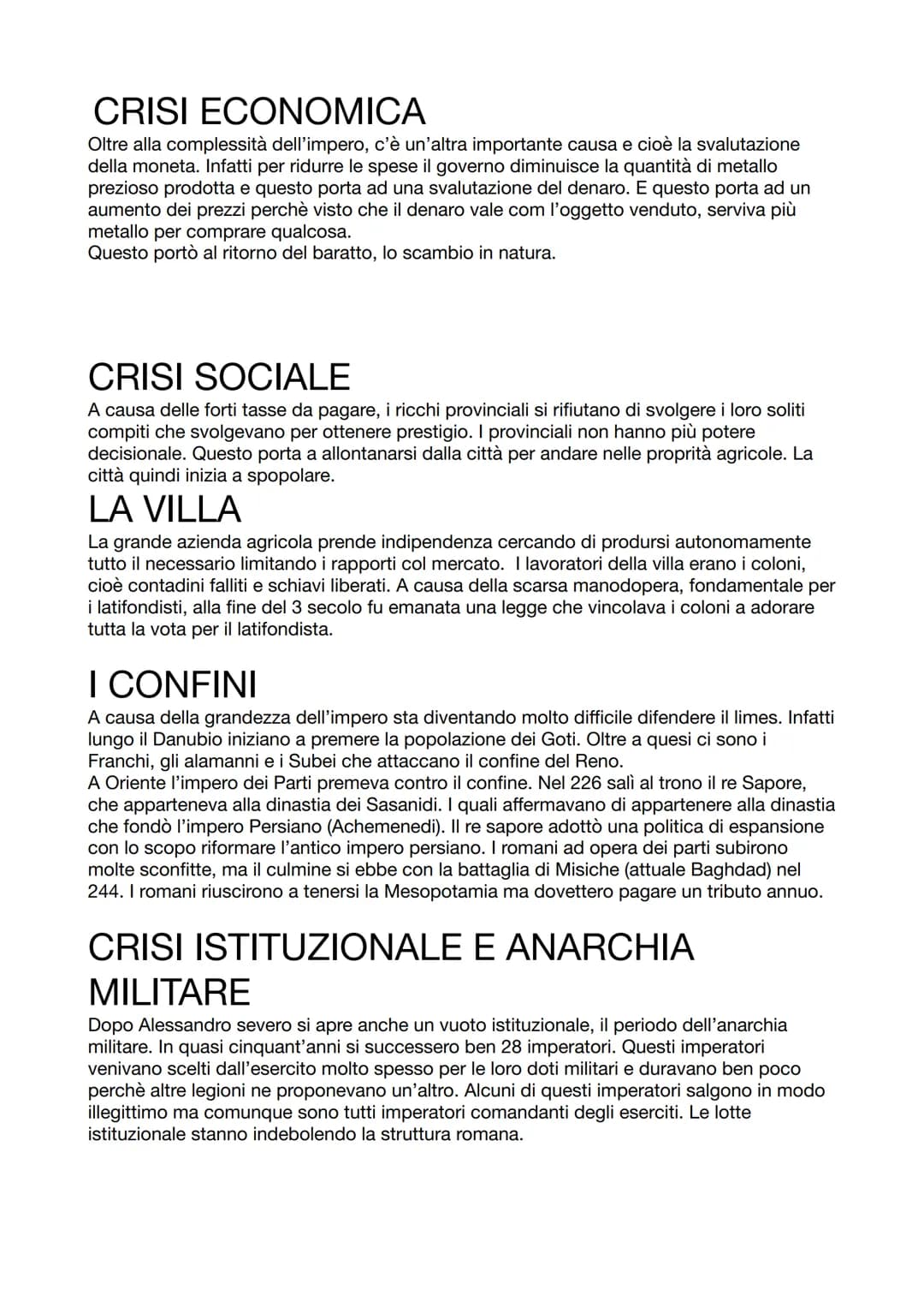 LA CRISI DEL TERZO
SECOLO
P.160
Si svolge nell'età tardo-antica (terza/sesto secolo). Quest'era sta a cavallo tra l'età antica
alla caduta d