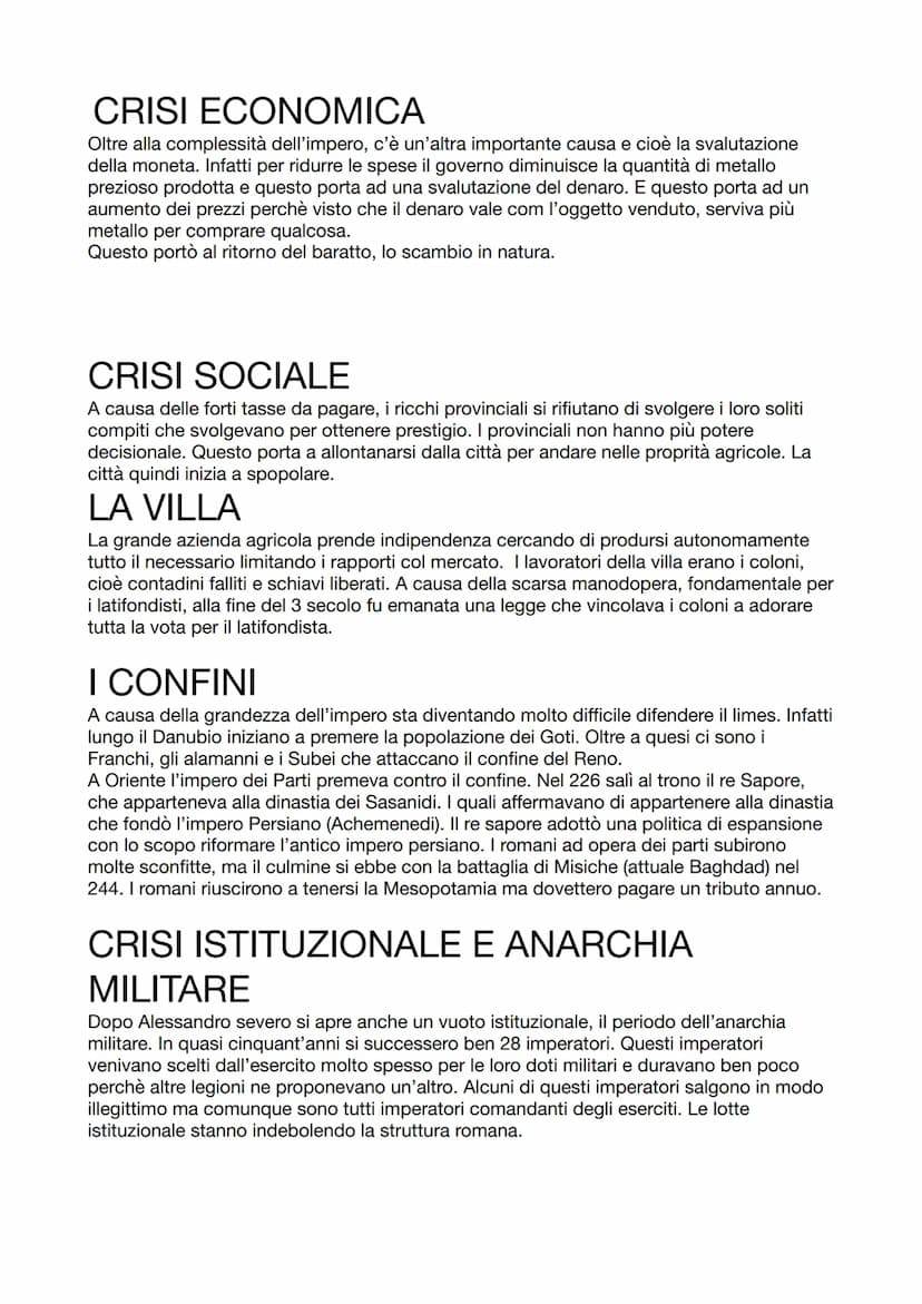 LA CRISI DEL TERZO
SECOLO
P.160
Si svolge nell'età tardo-antica (terza/sesto secolo). Quest'era sta a cavallo tra l'età antica
alla caduta d