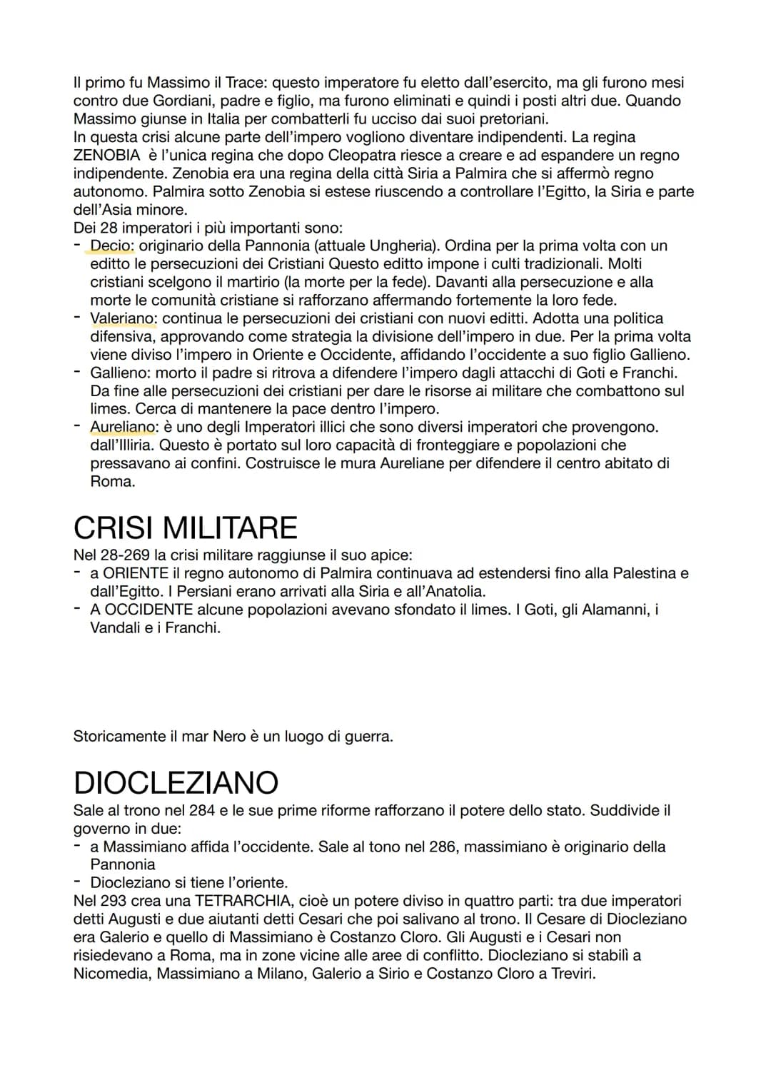 LA CRISI DEL TERZO
SECOLO
P.160
Si svolge nell'età tardo-antica (terza/sesto secolo). Quest'era sta a cavallo tra l'età antica
alla caduta d