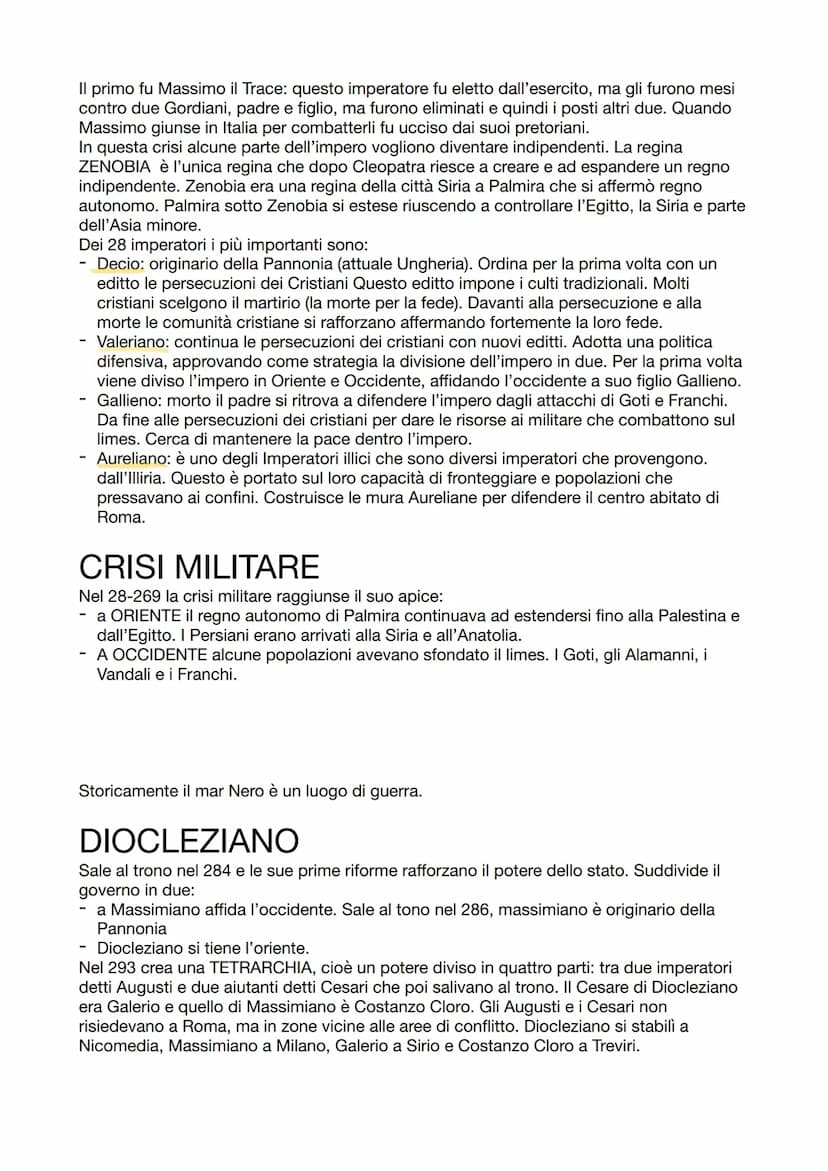 LA CRISI DEL TERZO
SECOLO
P.160
Si svolge nell'età tardo-antica (terza/sesto secolo). Quest'era sta a cavallo tra l'età antica
alla caduta d