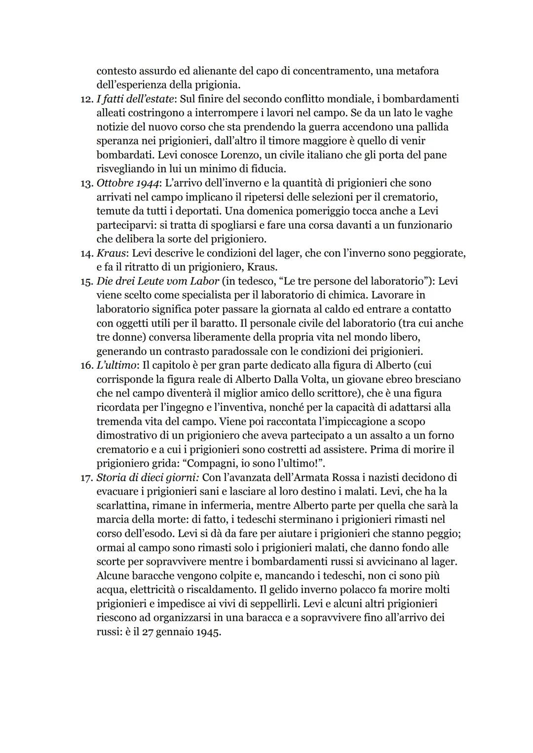 # Se questo è un uomo, P.Levi

Introduzione: Se questo è un uomo descrive l'epopea vissuta da Levi, dalla
deportazione in un campo di lavoro
