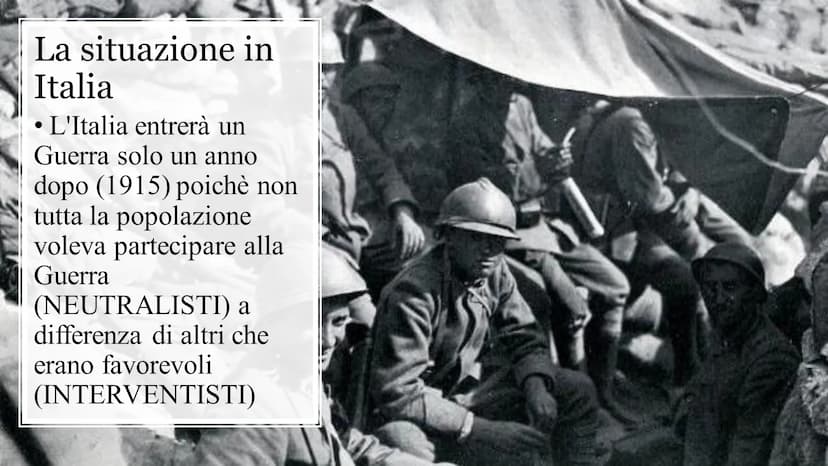 PRIMA GUERRA MONDIALE
La Grande Guerra Le cause della Prima Guerra Mondiale:
Assassinio erede al trono d'Austria da uno studente serbo
Austr
