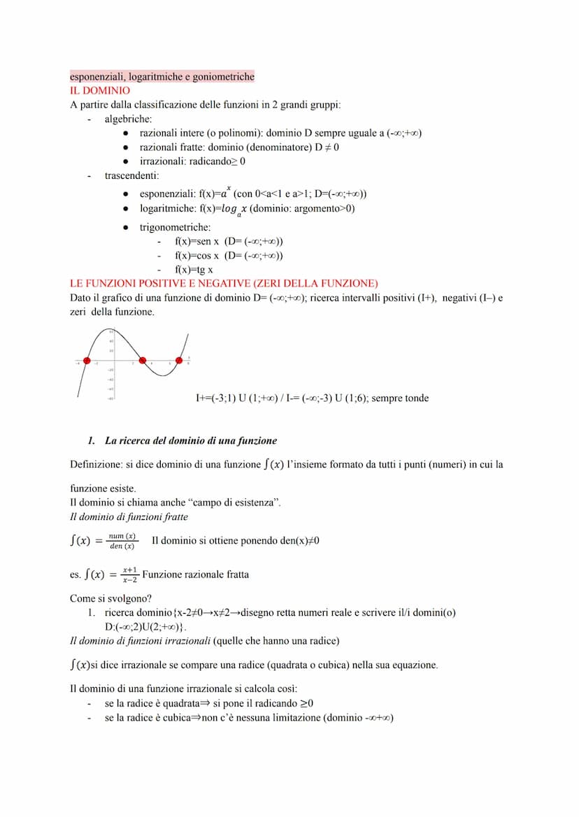 STUDIO DI FUNZIONE
Consiste nel "disegnare" in un RCO (riferimento cartesiano), una curva, una volta che si conosce la
sua equazione (funzio