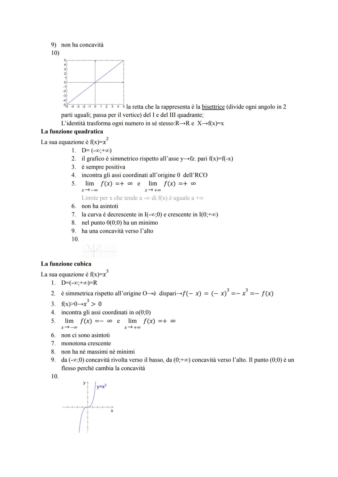STUDIO DI FUNZIONE
Consiste nel "disegnare" in un RCO (riferimento cartesiano), una curva, una volta che si conosce la
sua equazione (funzio
