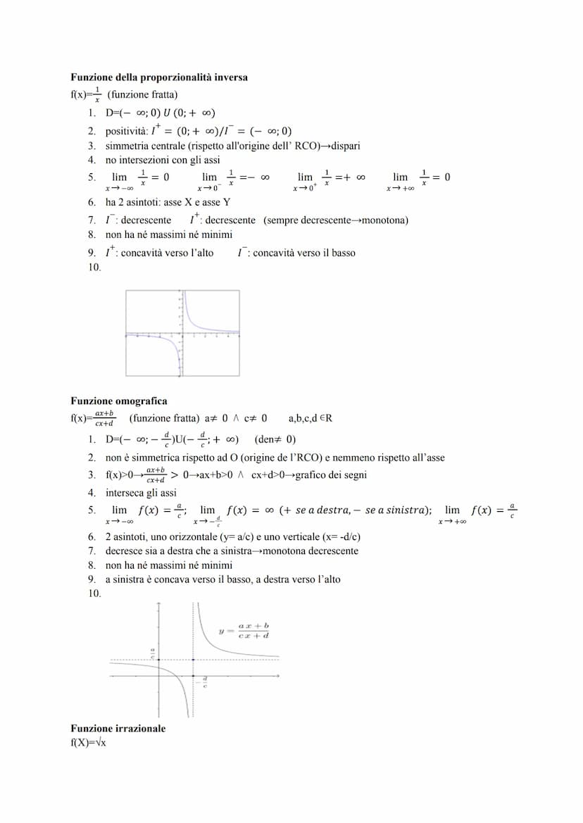 STUDIO DI FUNZIONE
Consiste nel "disegnare" in un RCO (riferimento cartesiano), una curva, una volta che si conosce la
sua equazione (funzio