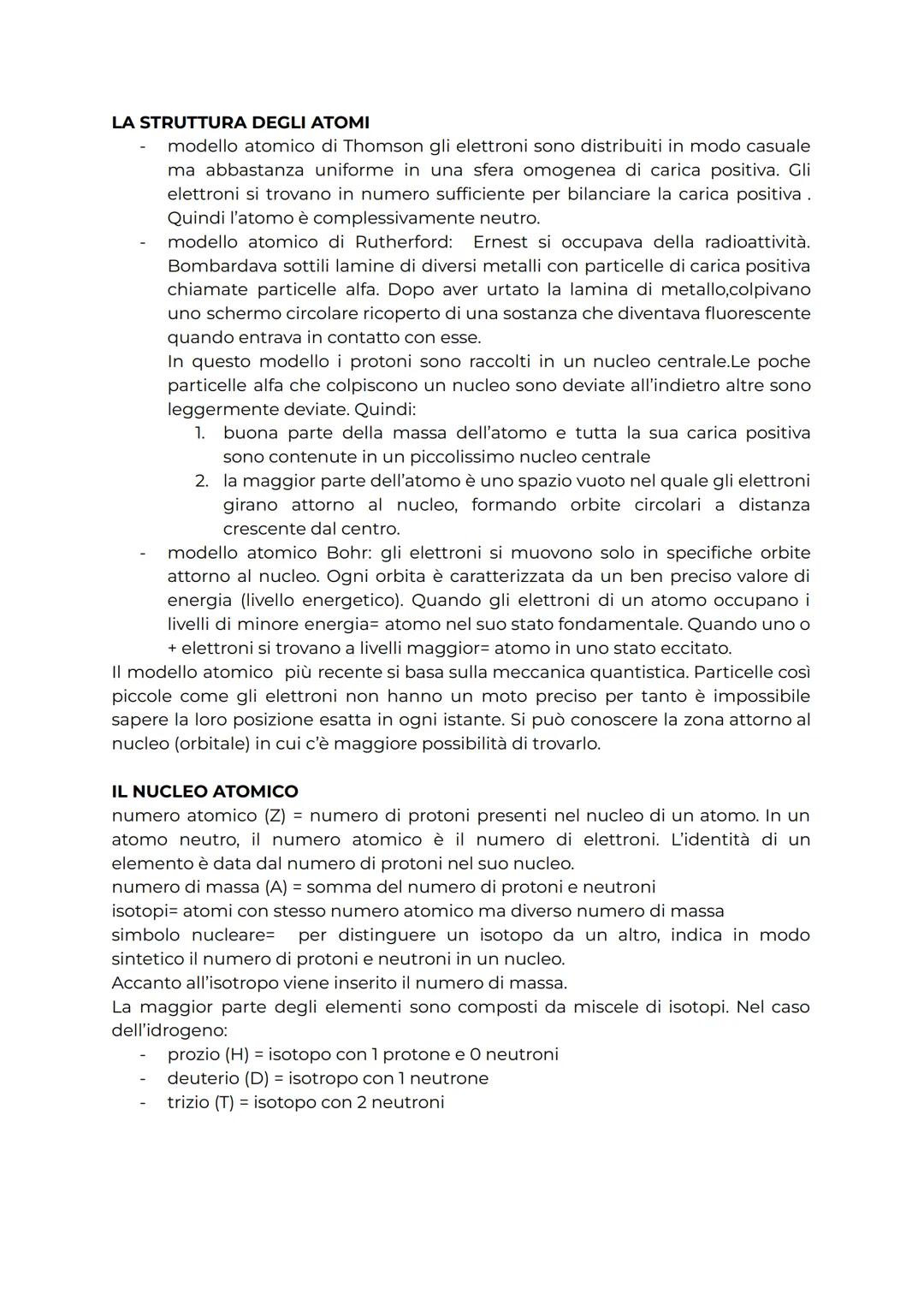 LA TEORIA ATOMICA DI DALTON
Dalton tramite delle osservazioni arrivò a dire che una porzione di materia si può
dividere in parti sempre più 
