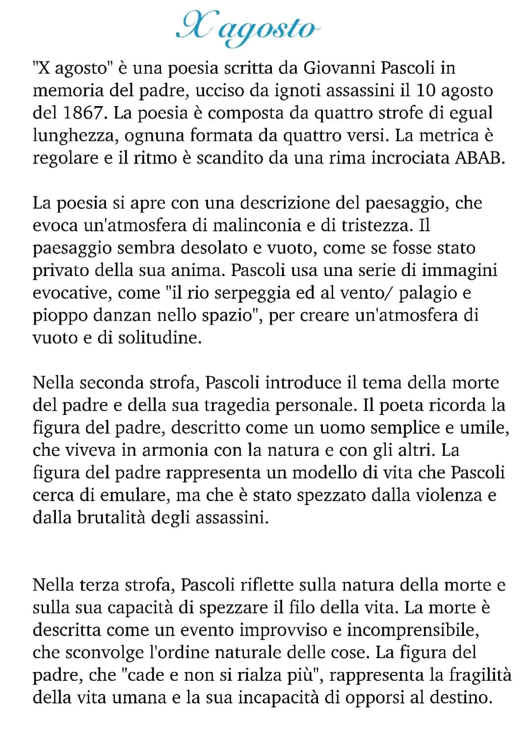 X agosto Pascoli