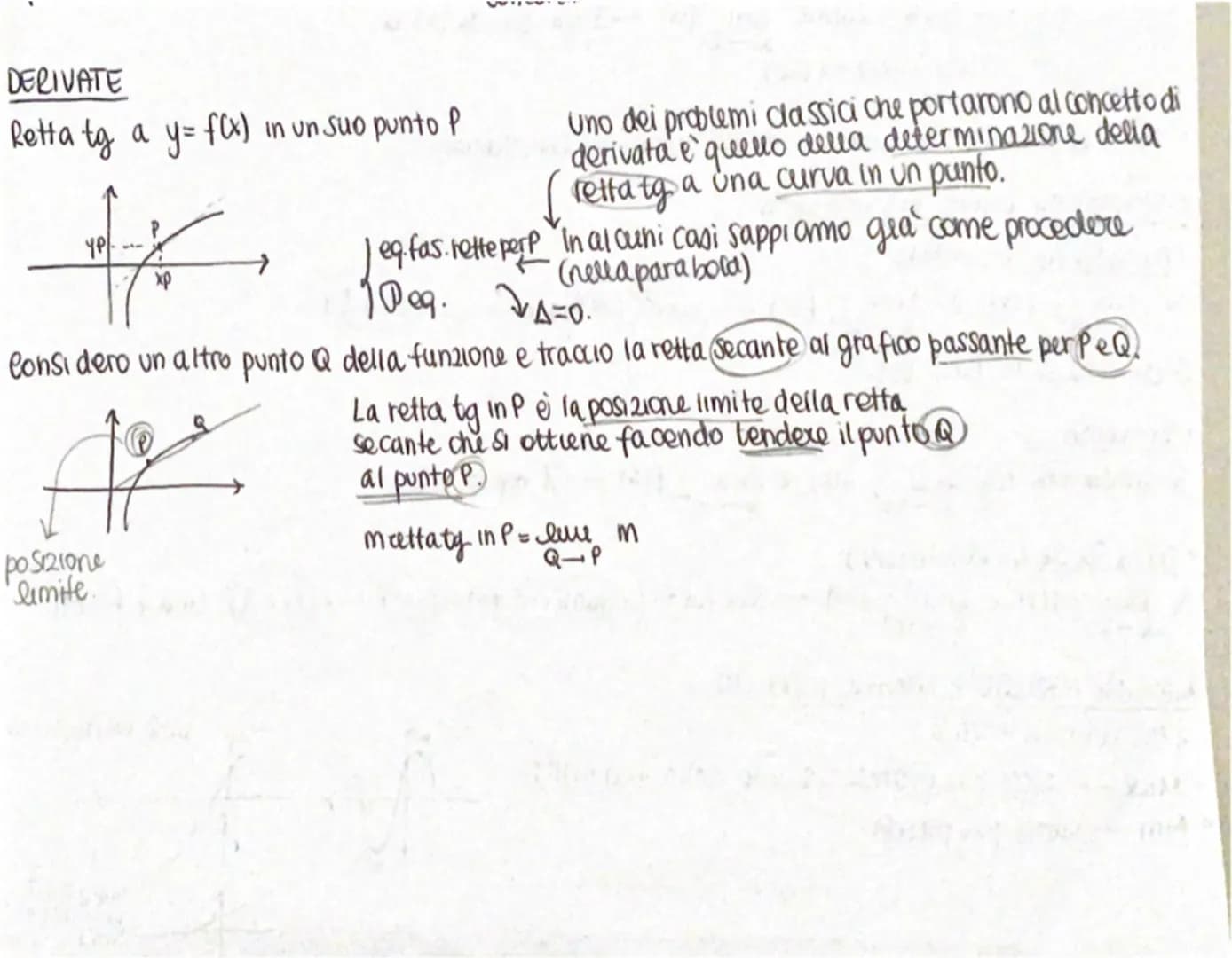 DERIVATE
Retta tg a y = f(x) in un suo punto P
YP
eg fas. rette perp In alcuni casi sappiamo gra' come procedere
(nella para bola)
10eq. √4=