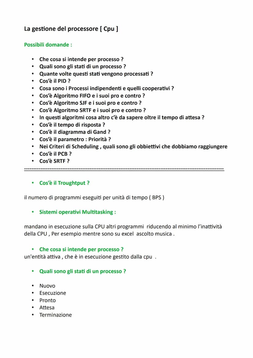 Il Sistema Operativo [SO]
Possibili domande :
●
●
●
●
●
●
Che cosa succede quando si accende il pc ?
Quando il pc si accende l'hardware avvi