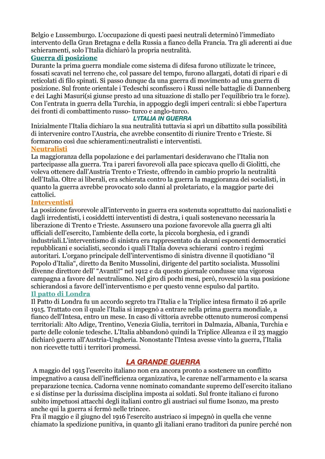 Riassunto e Cause della Prima Guerra Mondiale per Ragazzi