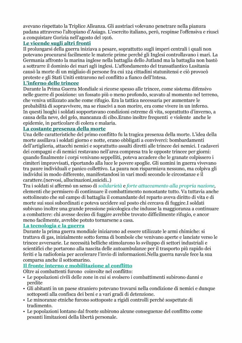 CAUSE E INIZIO DELLA GUERRA
La prima guerra mondiale (1914-18) ebbe varie cause remote di carattere politico,
economico, militare e sociocul