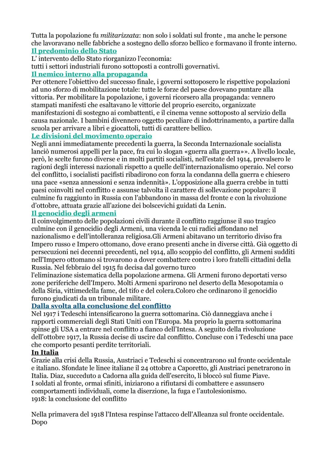 CAUSE E INIZIO DELLA GUERRA
La prima guerra mondiale (1914-18) ebbe varie cause remote di carattere politico,
economico, militare e sociocul