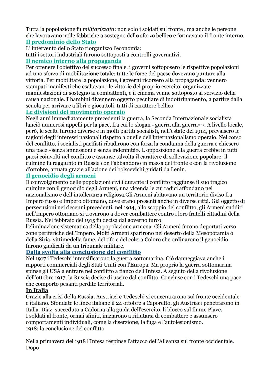 CAUSE E INIZIO DELLA GUERRA
La prima guerra mondiale (1914-18) ebbe varie cause remote di carattere politico,
economico, militare e sociocul