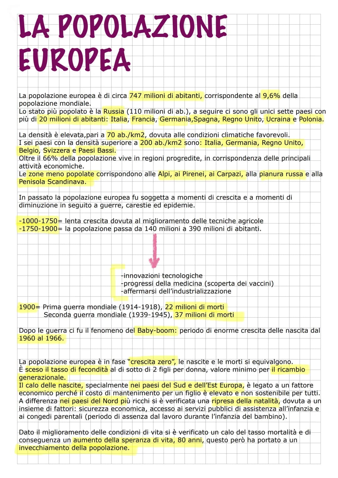 LA POPOLAZIONE
EUROPEA
La popolazione europea è di circa 747 milioni di abitanti, corrispondente al 9,6% della
popolazione mondiale.
Lo stat