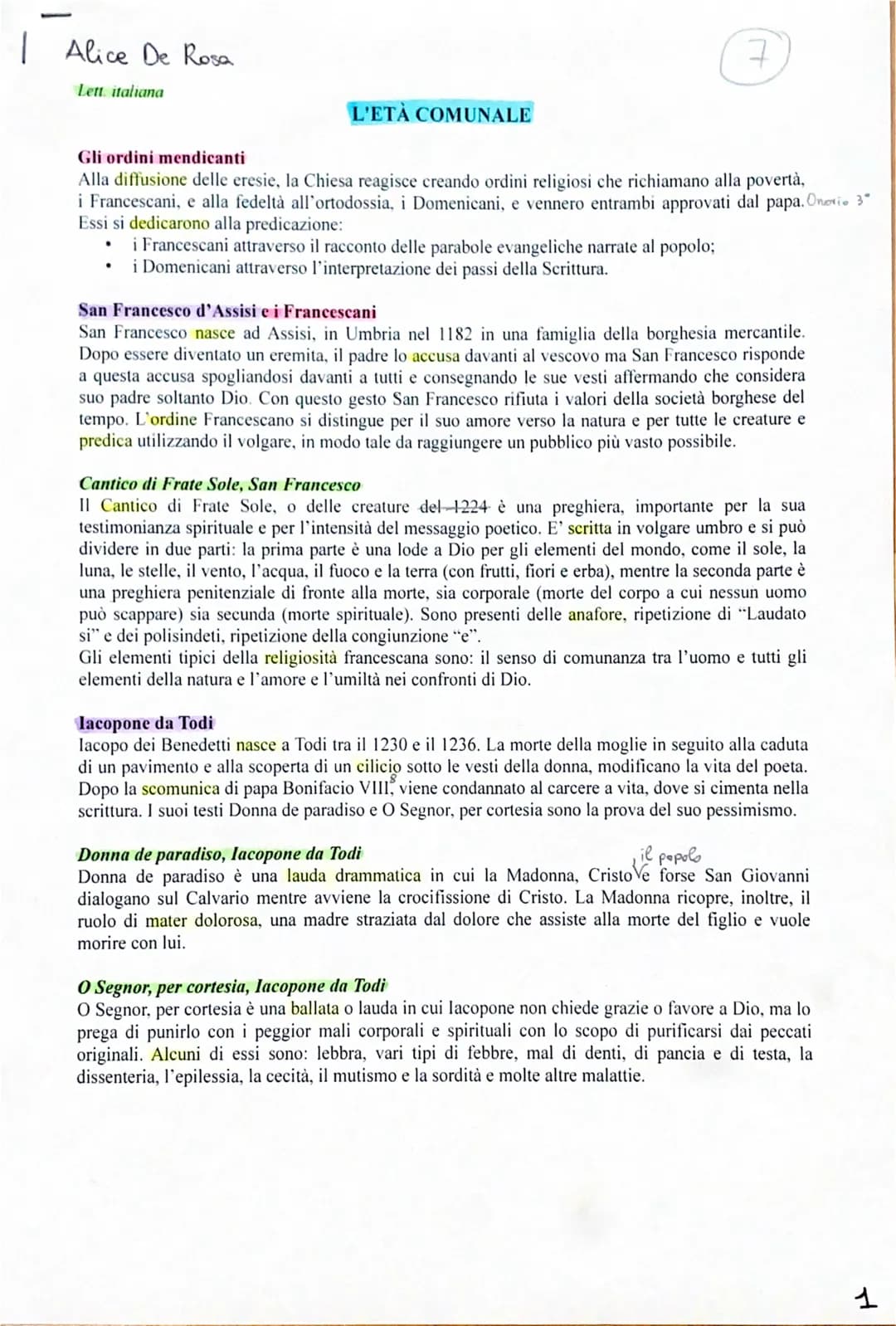 
<p>L'età comunale in Italia è caratterizzata dalla creazione di ordini religiosi che influenzano la società e la cultura dell'epoca. In par