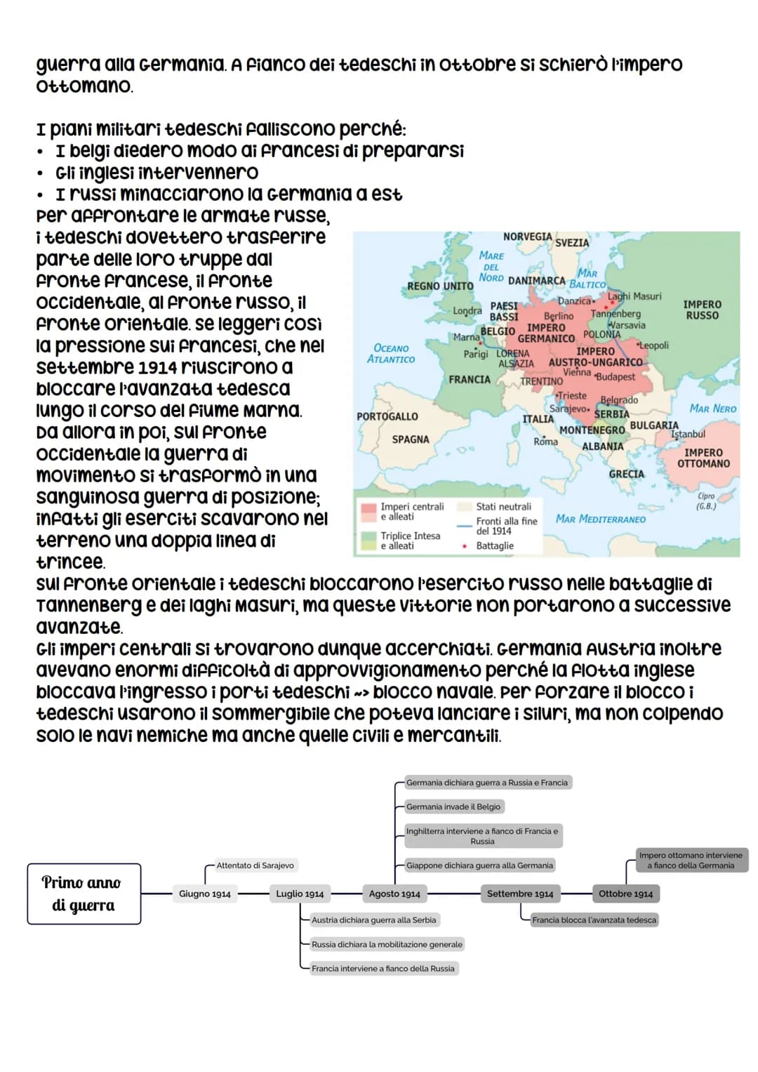 La prima guerra mondiale
1. Lo scoppio della guerra e le sue cause
Nel 1914 le potenze europee erano divise in due blocchi di alleanze. Ital