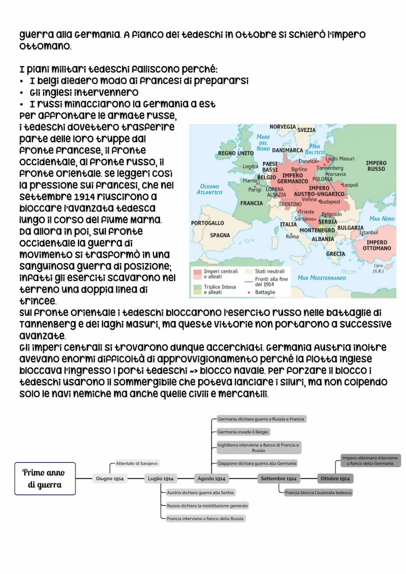 La prima guerra mondiale
1. Lo scoppio della guerra e le sue cause
Nel 1914 le potenze europee erano divise in due blocchi di alleanze. Ital
