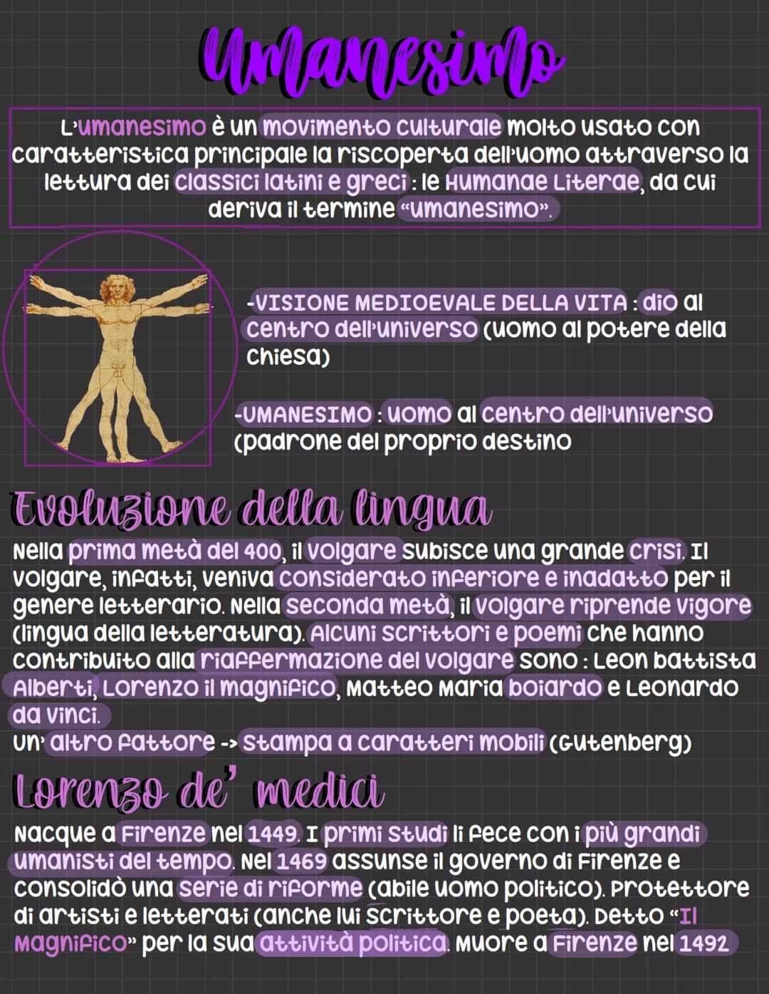 Untanesimts
L'umanesimo è un movimento culturale molto usato con
caratteristica principale la riscoperta dell'uomo attraverso la
lettura dei