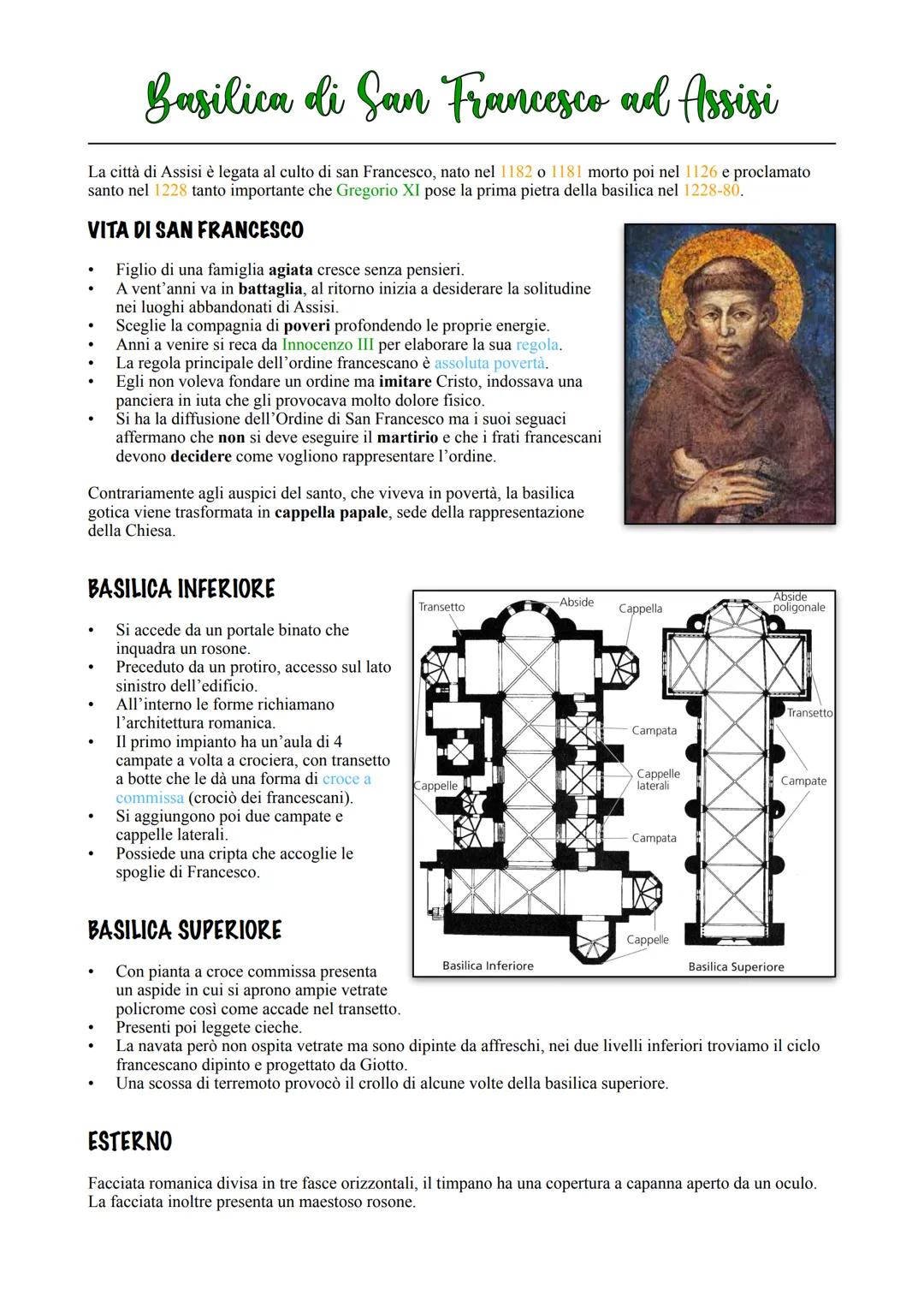 Basilica di San Francesco ad Assisi
La città di Assisi è legata al culto di san Francesco, nato nel 1182 o 1181 morto poi nel 1126 e proclam