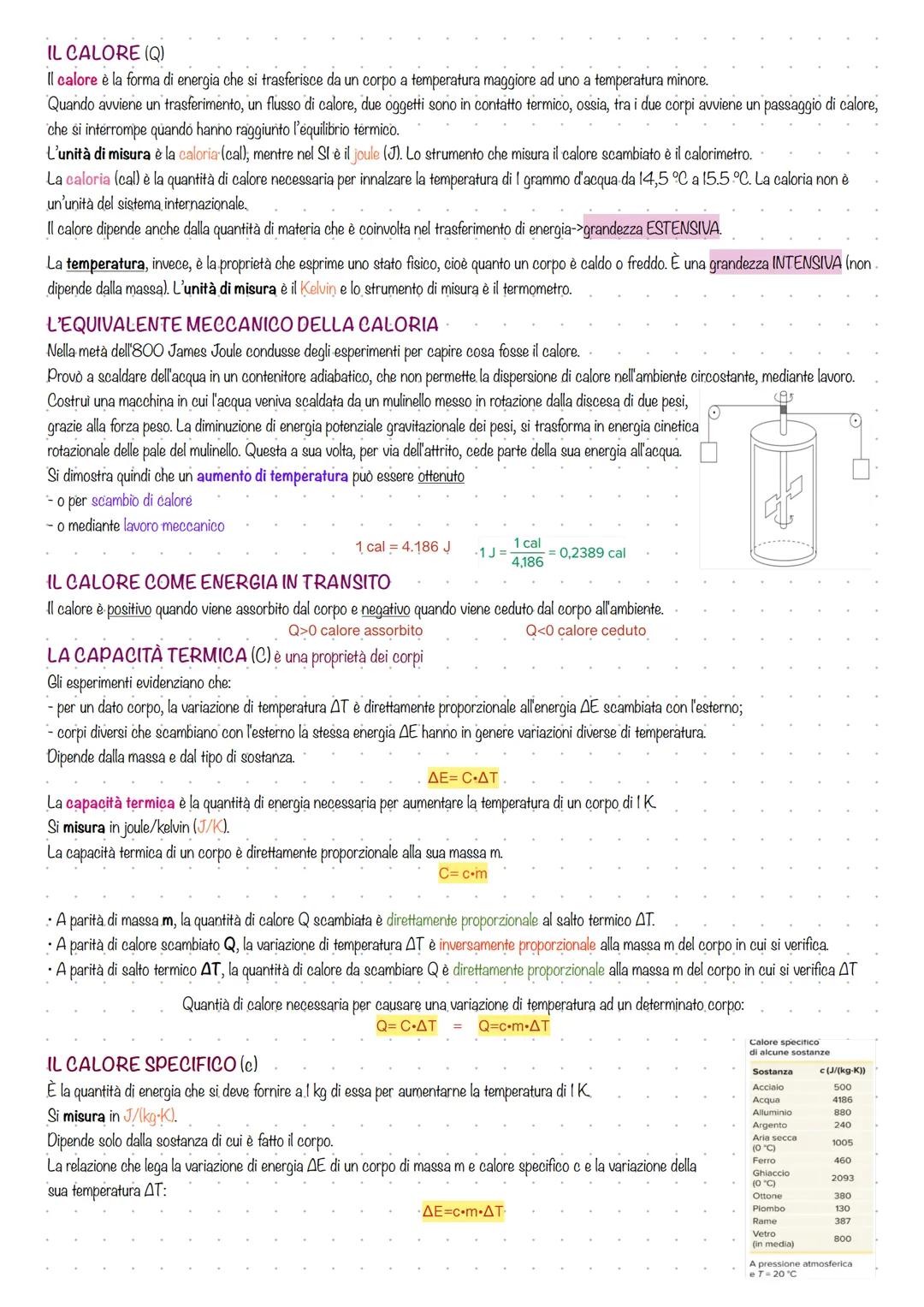 IL CALORE (Q)
Il calore è la forma di energia che si trasferisce da un corpo a temperatura maggiore ad uno a temperatura minore.
Quando avvi