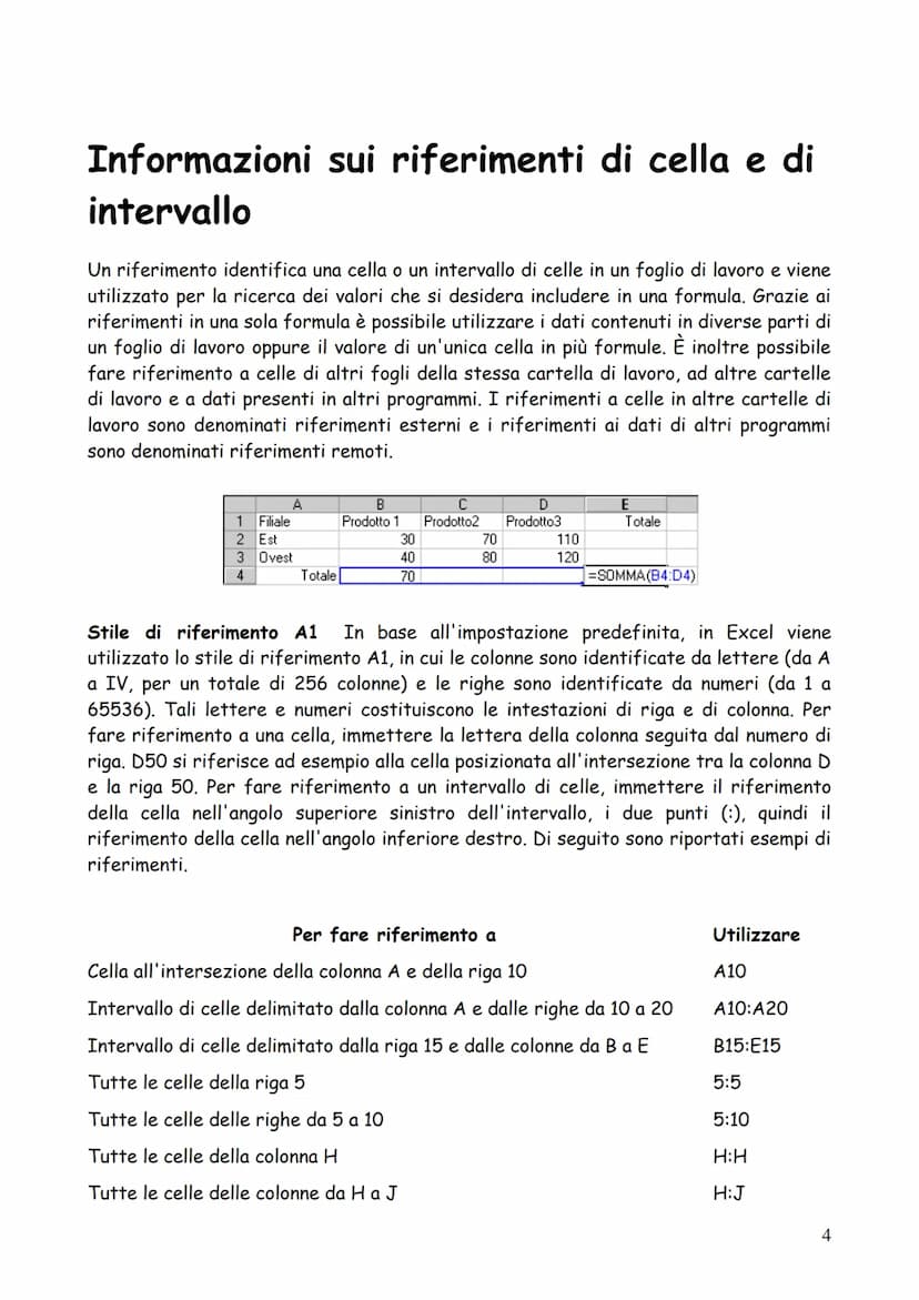 DISPENSE (minime) DI EXCEL
1 Operatori di calcolo delle formule
Gli operatori specificano il tipo di calcolo che si desidera eseguire sugli 