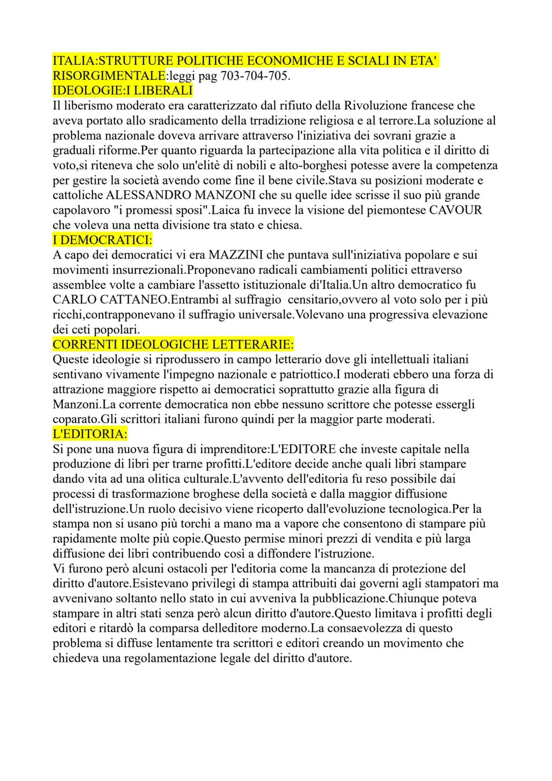 L'ETA' DEL ROMANTICISMO
In Italia il movimento romantico prende piede all'nizio del'800 anche se in europa le
tendenze romantiche erano già 