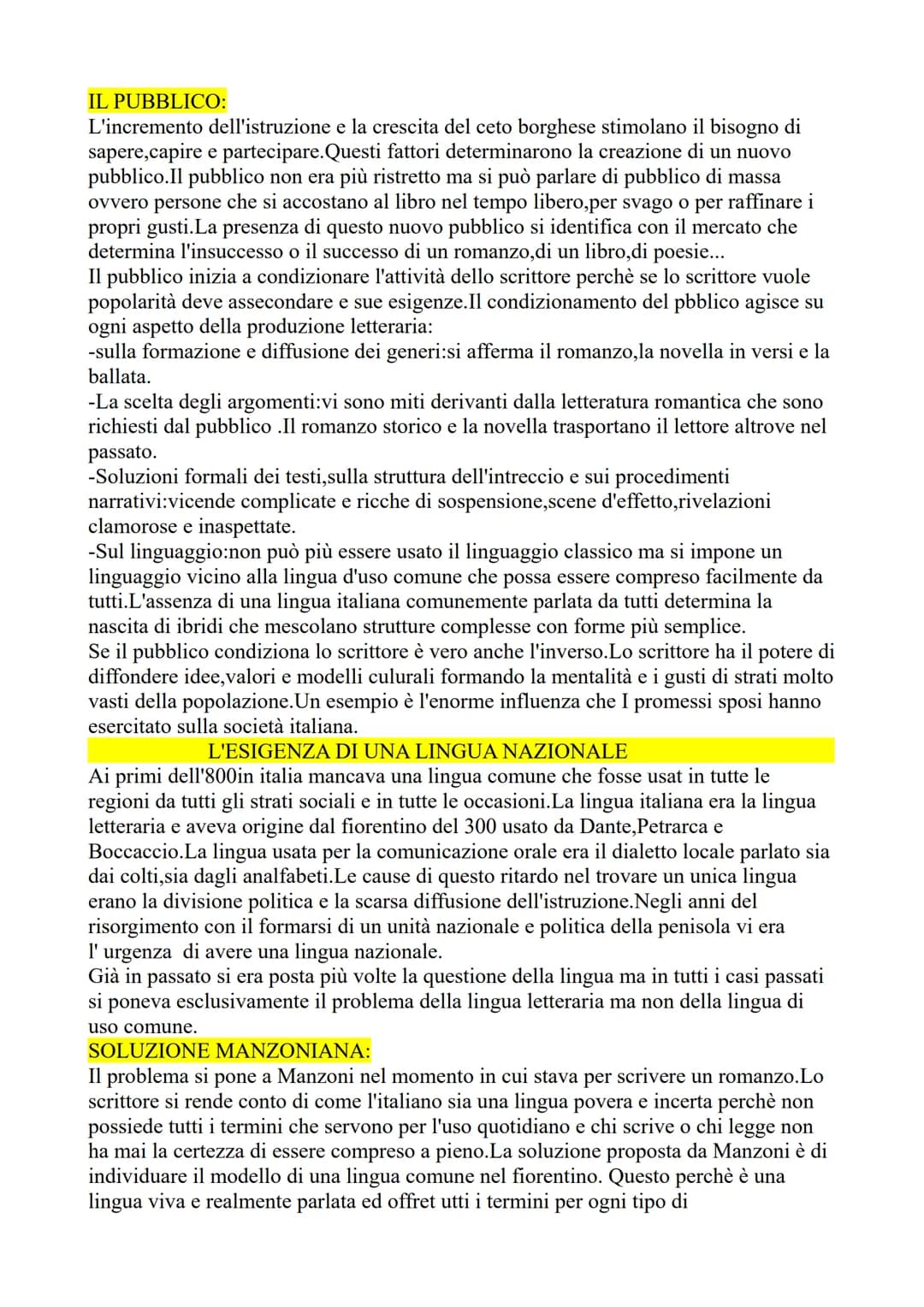 L'ETA' DEL ROMANTICISMO
In Italia il movimento romantico prende piede all'nizio del'800 anche se in europa le
tendenze romantiche erano già 