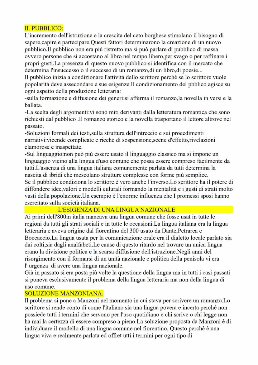 L'ETA' DEL ROMANTICISMO
In Italia il movimento romantico prende piede all'nizio del'800 anche se in europa le
tendenze romantiche erano già 