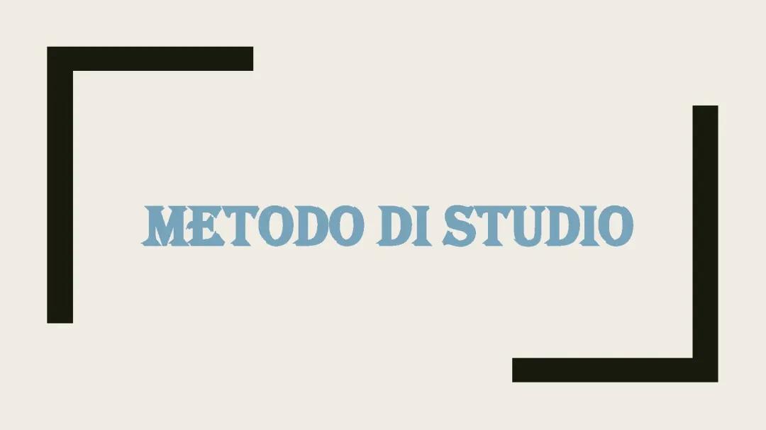 Metodo di studio