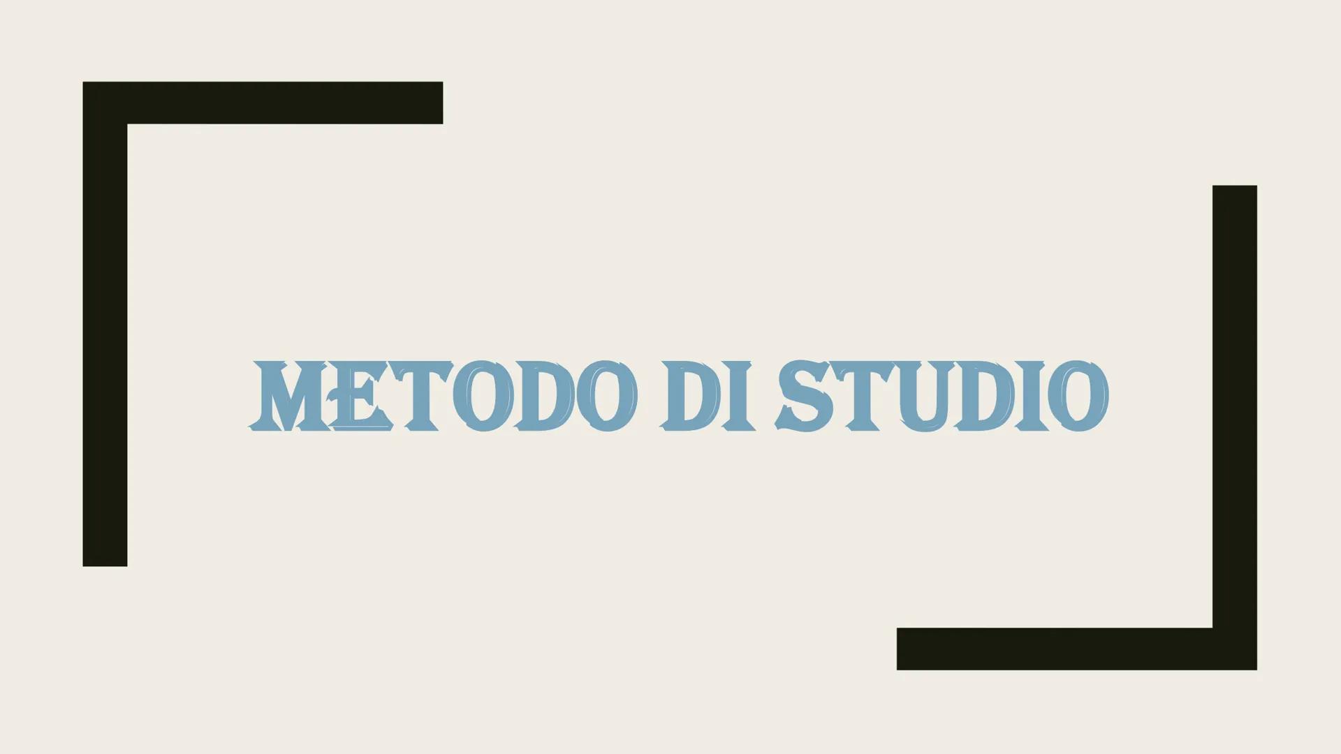 METODO DI STUDIO SPAZIO GIUSTO
La prima cosa che devi fare prima di
iniziare a studiare è trovare un posto
tranquillo e ordinato così potrai
