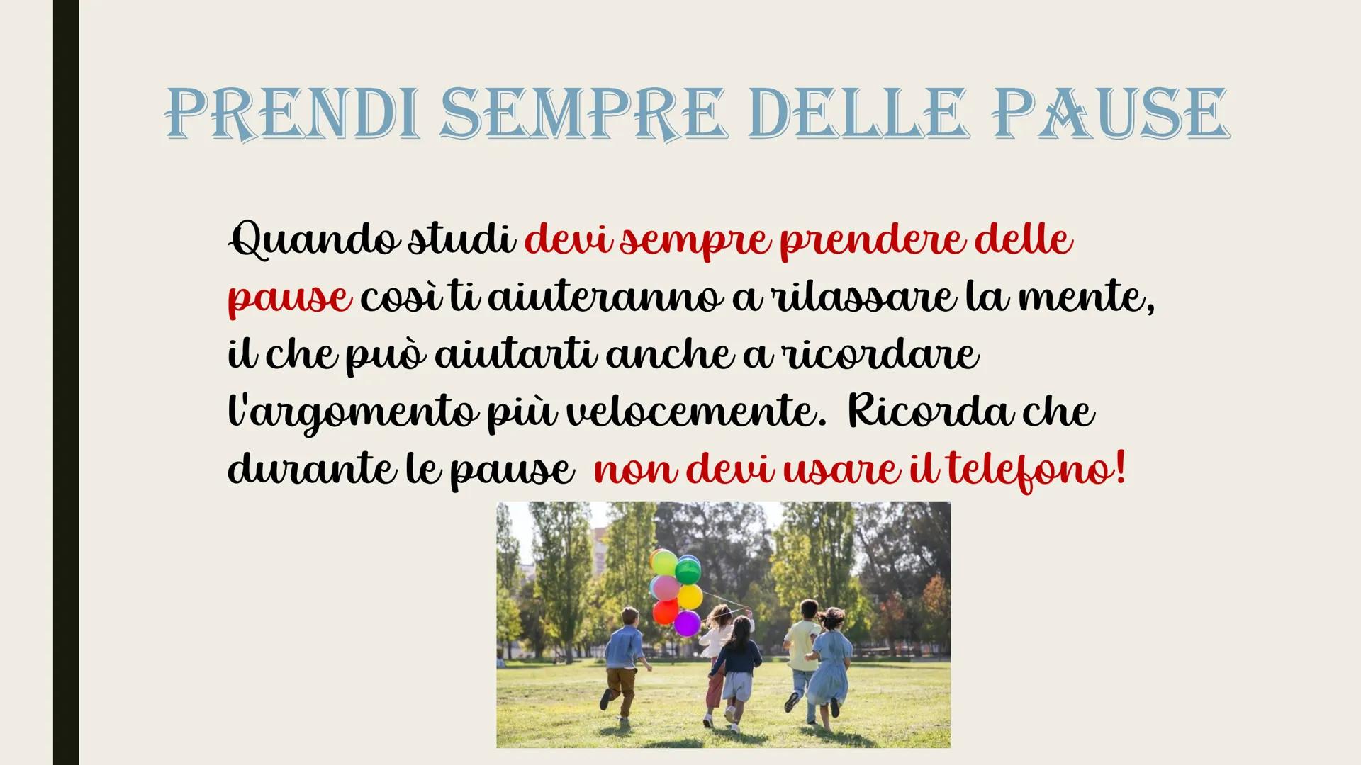 METODO DI STUDIO SPAZIO GIUSTO
La prima cosa che devi fare prima di
iniziare a studiare è trovare un posto
tranquillo e ordinato così potrai