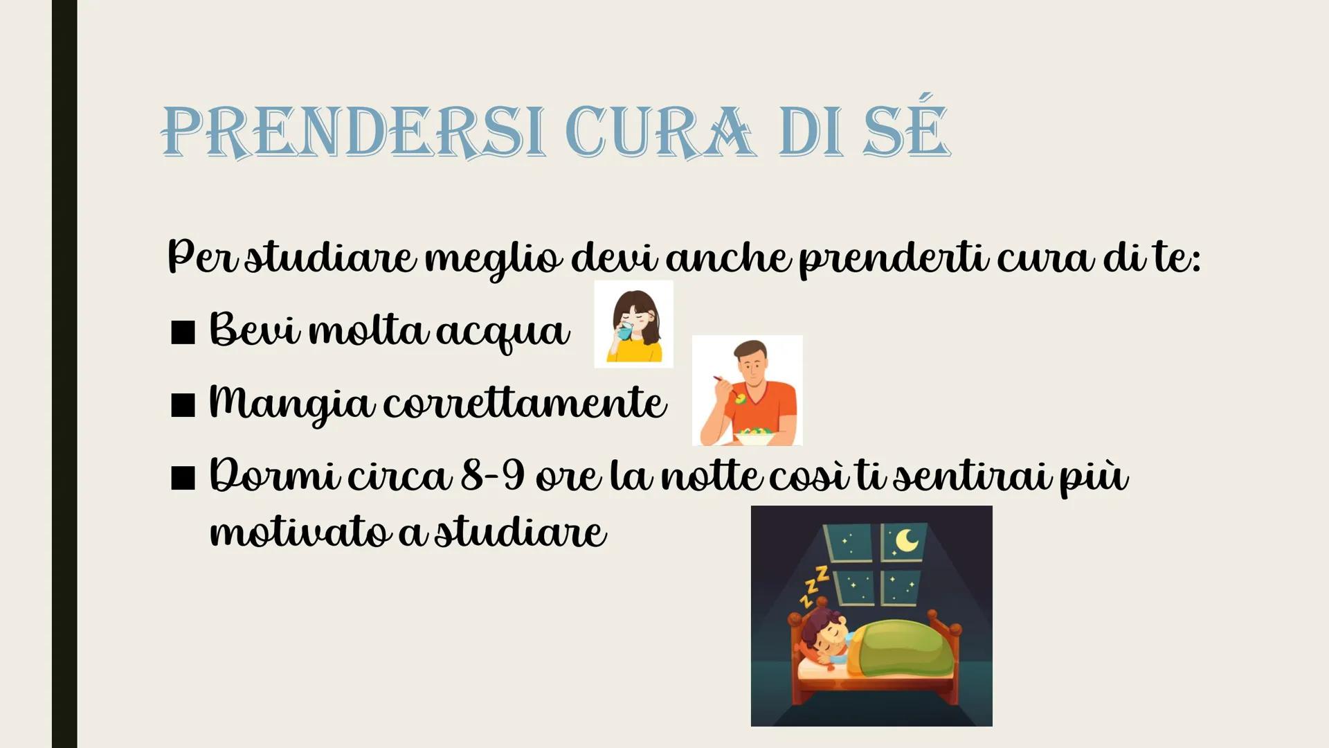 METODO DI STUDIO SPAZIO GIUSTO
La prima cosa che devi fare prima di
iniziare a studiare è trovare un posto
tranquillo e ordinato così potrai