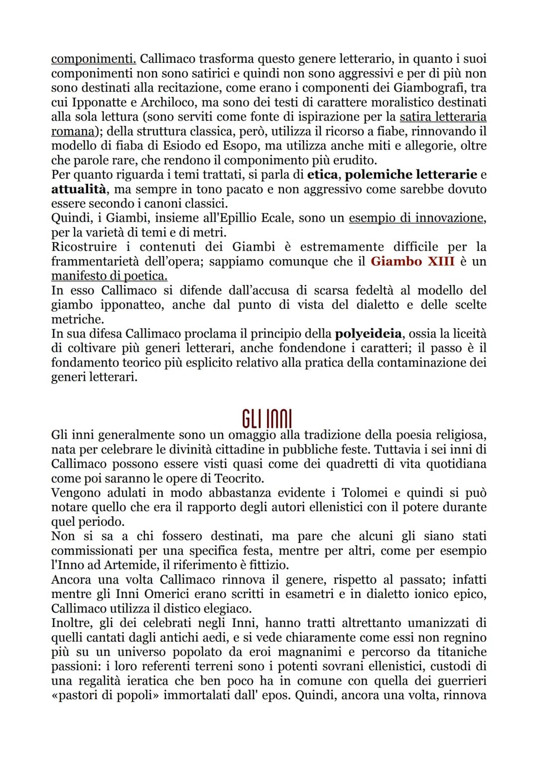 Callimaco
Callimaco è il principale esponente dell'età Ellenistica; egli, infatti, visse nel Il
secolo a.C., ovvero in piena età Ellenistica