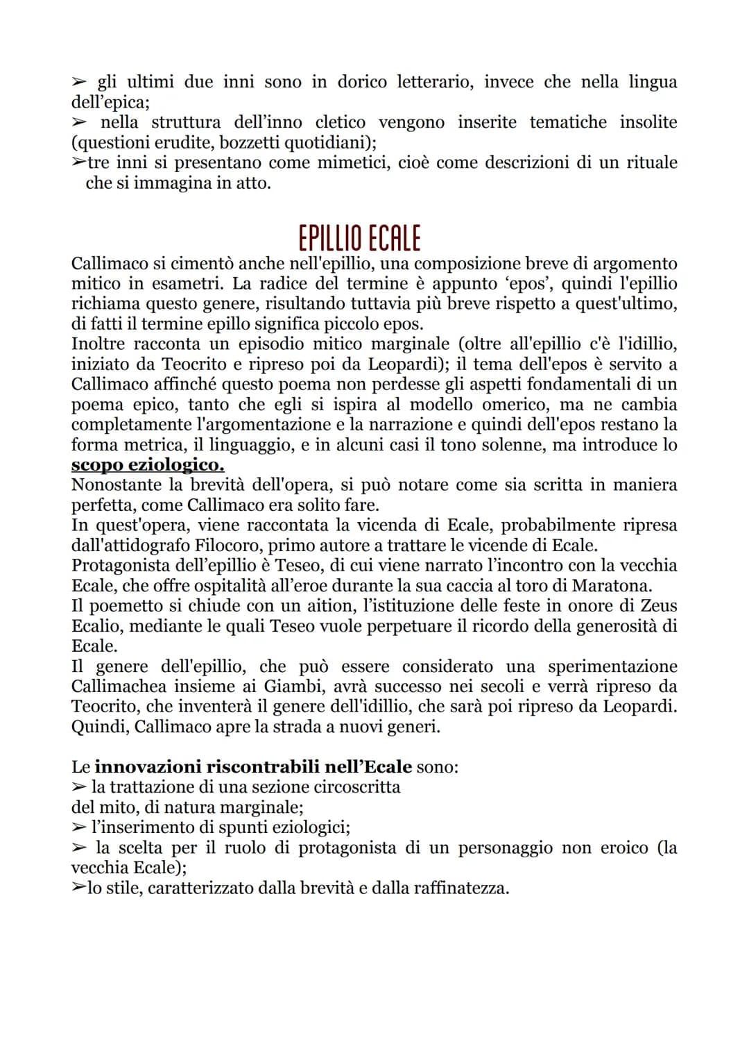 Callimaco
Callimaco è il principale esponente dell'età Ellenistica; egli, infatti, visse nel Il
secolo a.C., ovvero in piena età Ellenistica