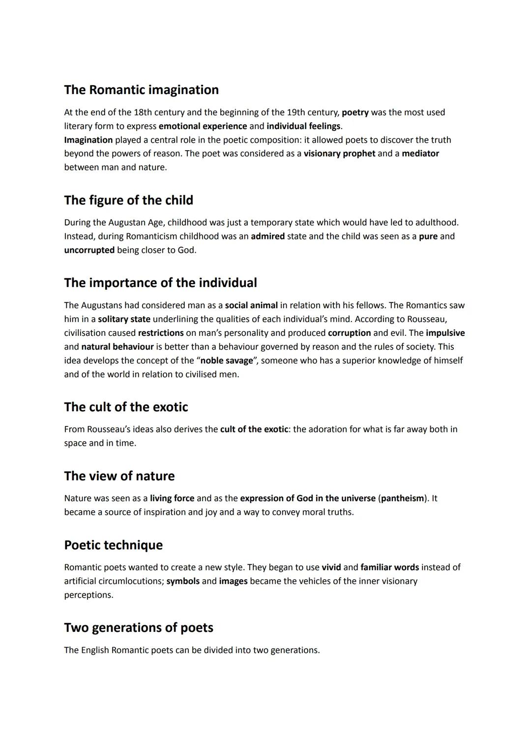 The Romantic imagination
At the end of the 18th century and the beginning of the 19th century, poetry was the most used
literary form to exp