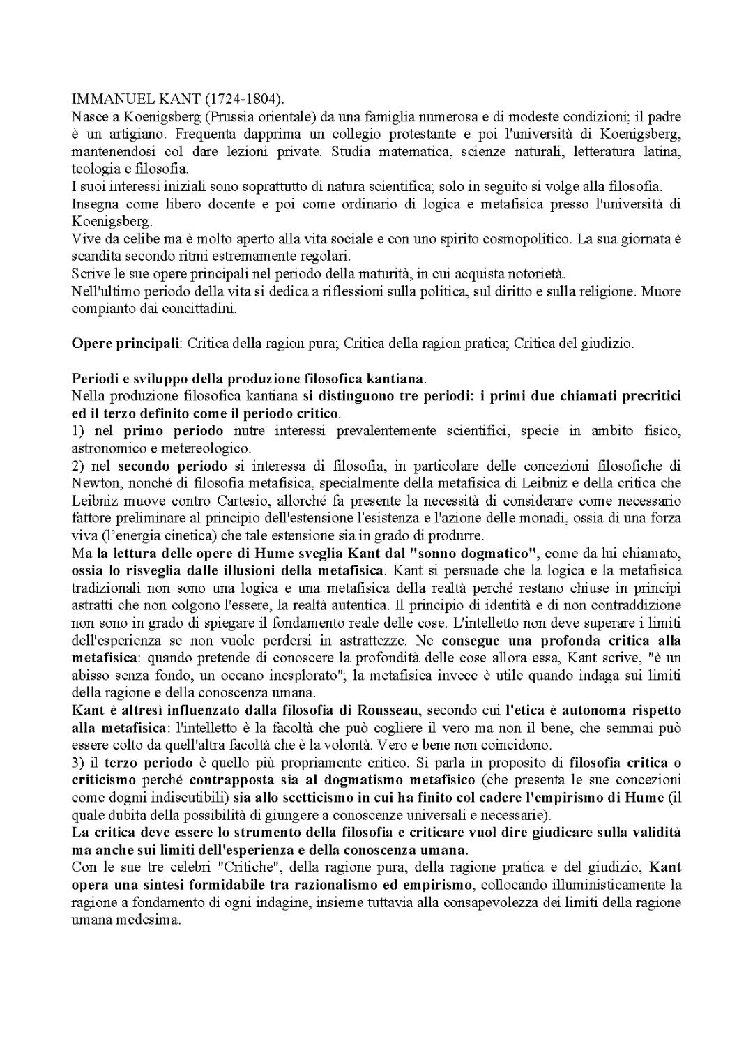 kant (appunti della professoressa)