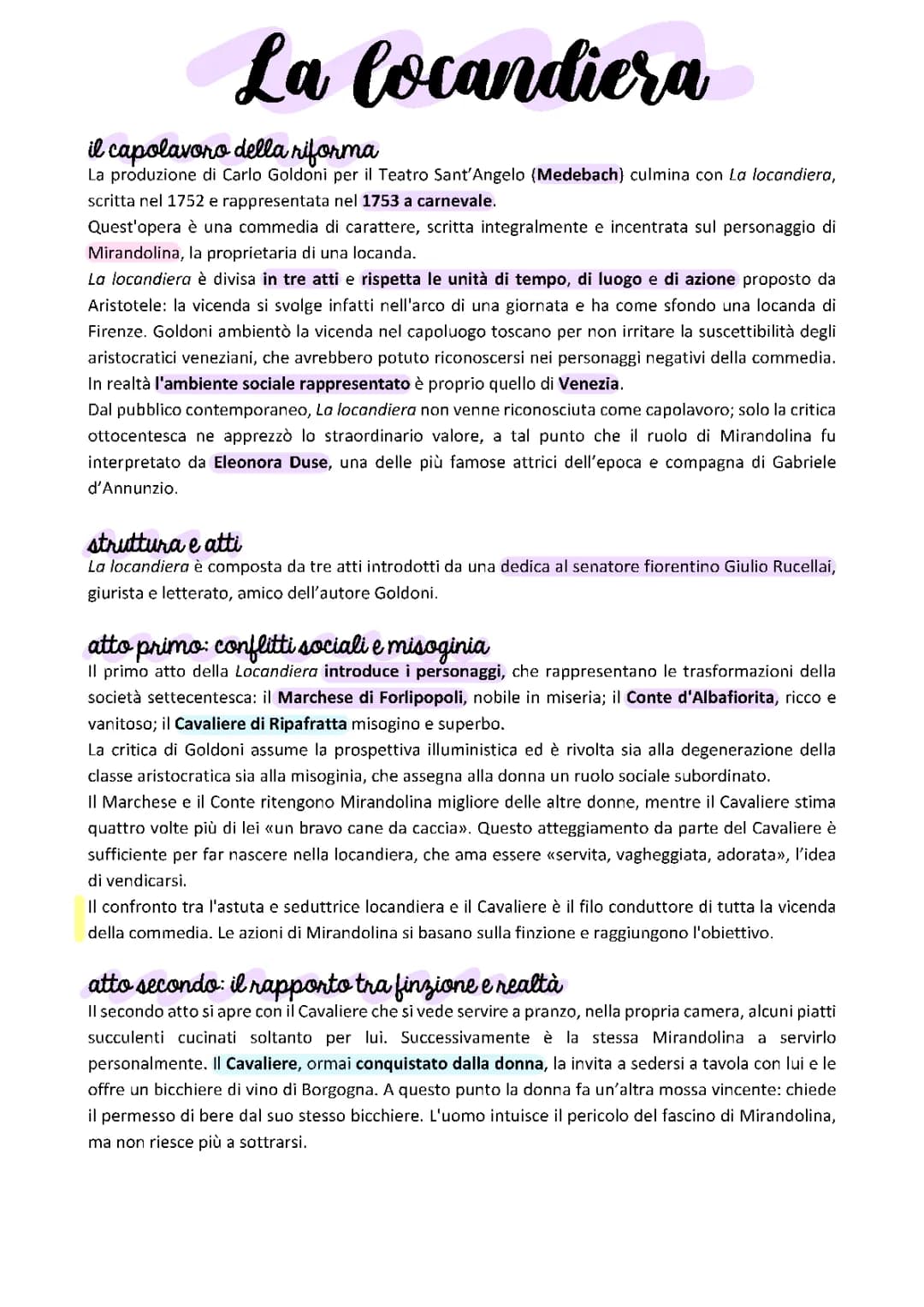 LA LOCANDIERA - CARLO GOLDONI
