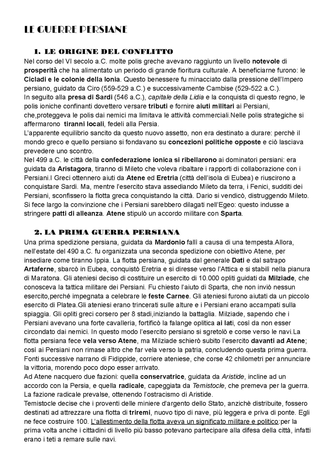 Guerre Persiane: Riassunto per Bambini - Prima e Seconda Guerra, Battaglie Famose