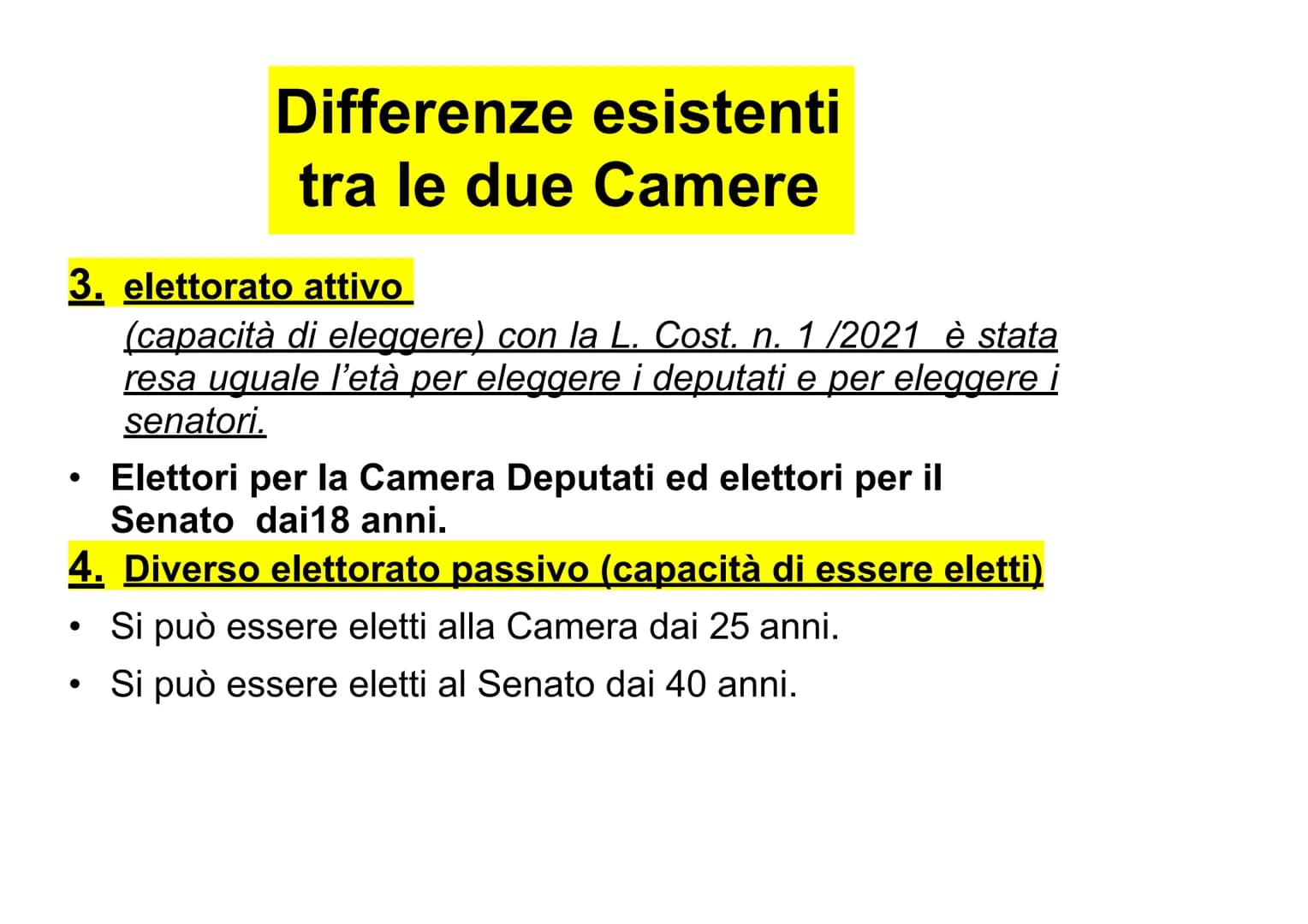 PARLAMENTO
DA PAG. 162 A PAG. 166 DEL LIBRO Il Parlamento italiano è formato
da due Camere
CAMERA DEI
DEPUTATI
SENATO DELLA
REPUBBLICA Strut