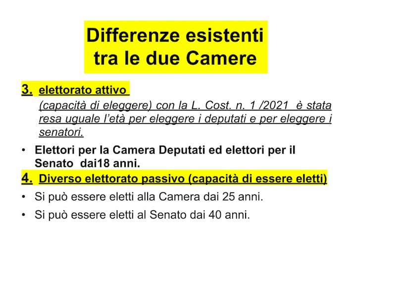 PARLAMENTO
DA PAG. 162 A PAG. 166 DEL LIBRO Il Parlamento italiano è formato
da due Camere
CAMERA DEI
DEPUTATI
SENATO DELLA
REPUBBLICA Strut