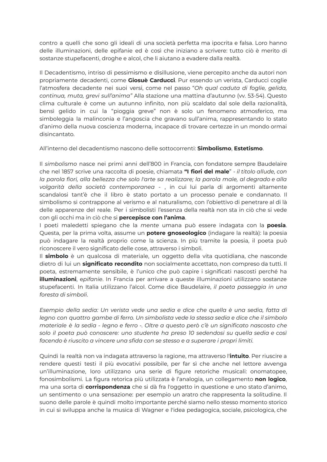 IL DECADENTISMO E SIMBOLISMO
|| decadentismo è una corrente letteraria pessimistica che caratterizza la seconda metà
dell'Ottocento fino ai 
