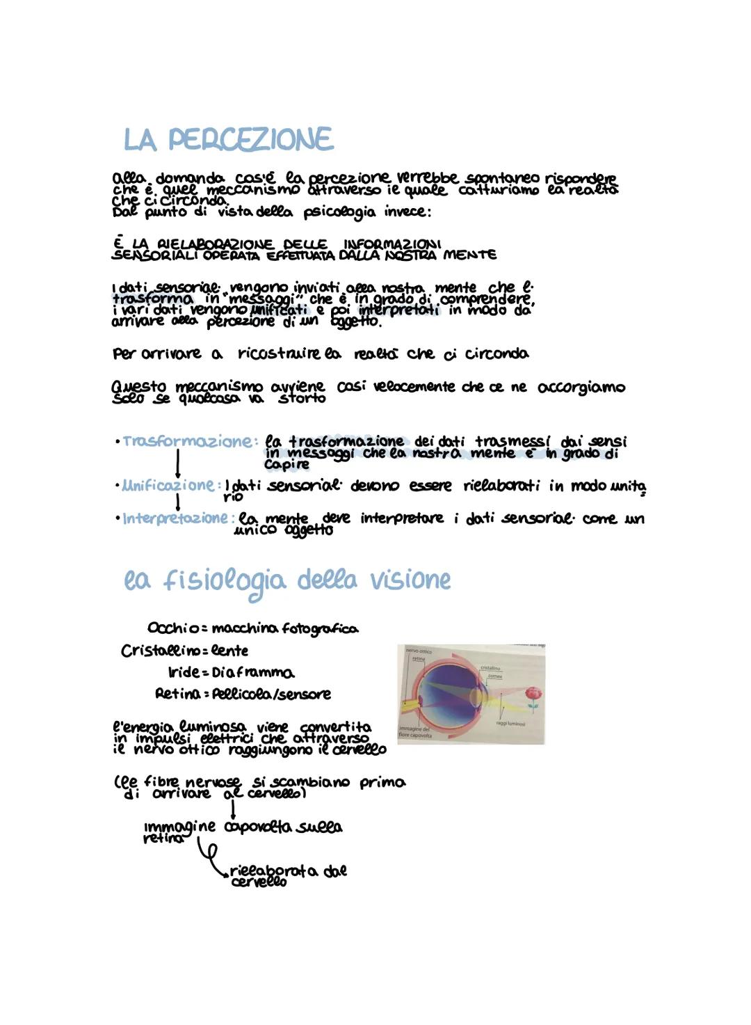 LA PERCEZIONE
alla domanda casie la percezione verrebbe spontaneo rispondere
che è quee meccanismo attraverso il quale catturiamo la realtà.