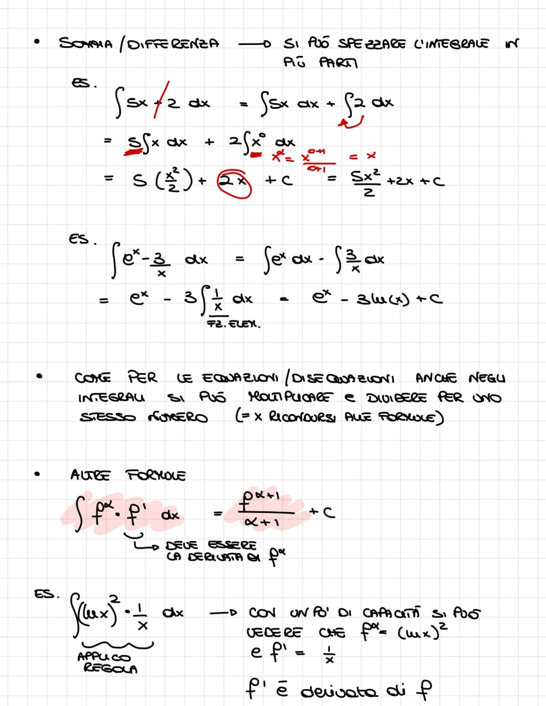 2' INTEGRALE
=D
LA PAMUTUA (= cioè l'integrale)
F(x) +C
Sn
F(x)
2) S x² dx
-
n dx
ES
PRAMUTI OF DI FUNZIONI ELEMENTARI
=
Integrali
INDEFINIT