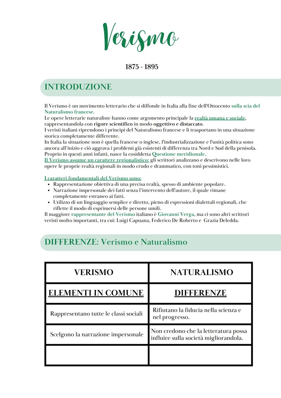 Il Verismo Italiano e le Opere di Giovanni Verga