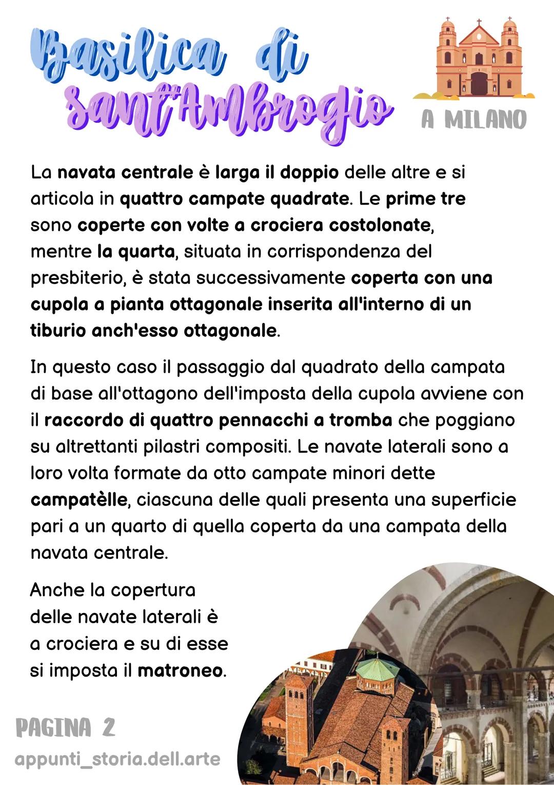 # Basilica di

san Ambrogio A MILANO

Si tratta di una basilica romanica lombarda, costruita
tra il XI e XII secolo, che sorge in un luogo d