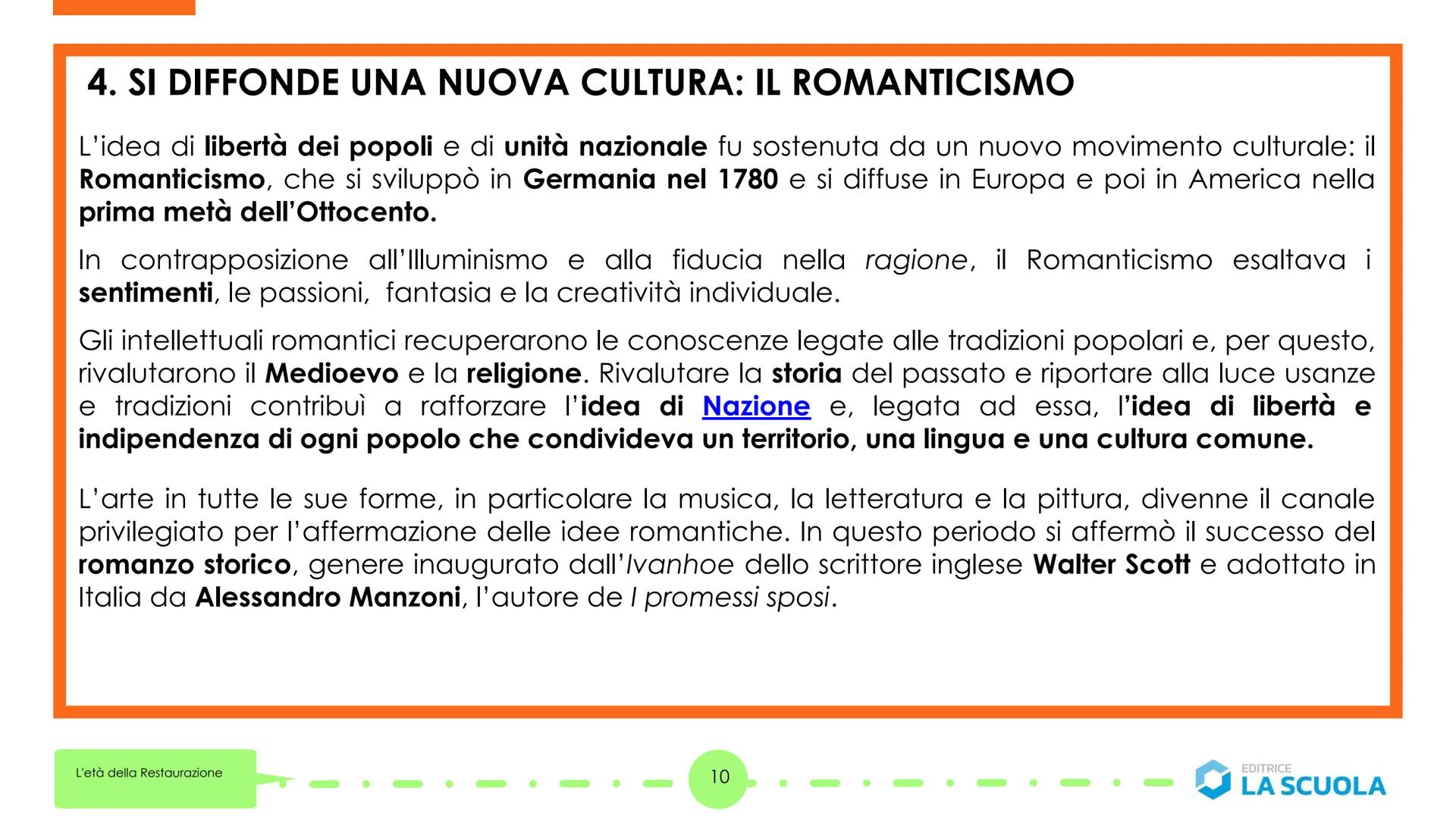 Dal Congresso
"Primavera dei popoli"
di Vienna alla
L'età della Restaurazione
1
La STORIA
in due minuti
EDITRICE
LA SCUOLA 1. IL CONGRESSO D