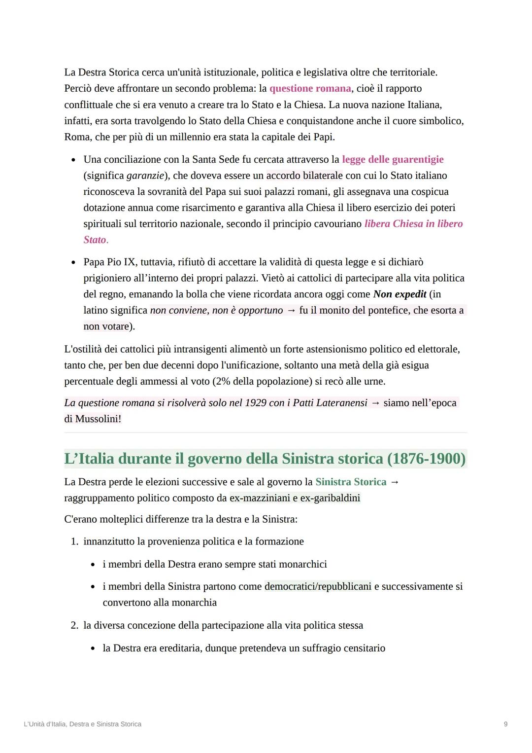 L'Unità d'Italia, Destra e Sinistra
Storica
ti
• 17 marzo 1861 = fu proclamato il Regno d'Italia
• Primo re d'Italia = Vittorio Emanuele II,